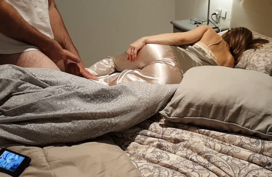 Maria Silk Sex With Sleeping Wife in Silk Pajamas HD 720p
