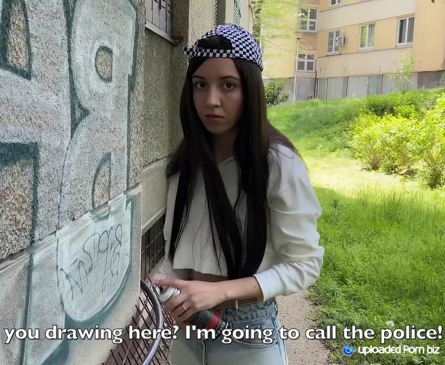Katty West Caught A Hooligan Girl Painting Graffiti And Cum In her Panties FullHD 1080p