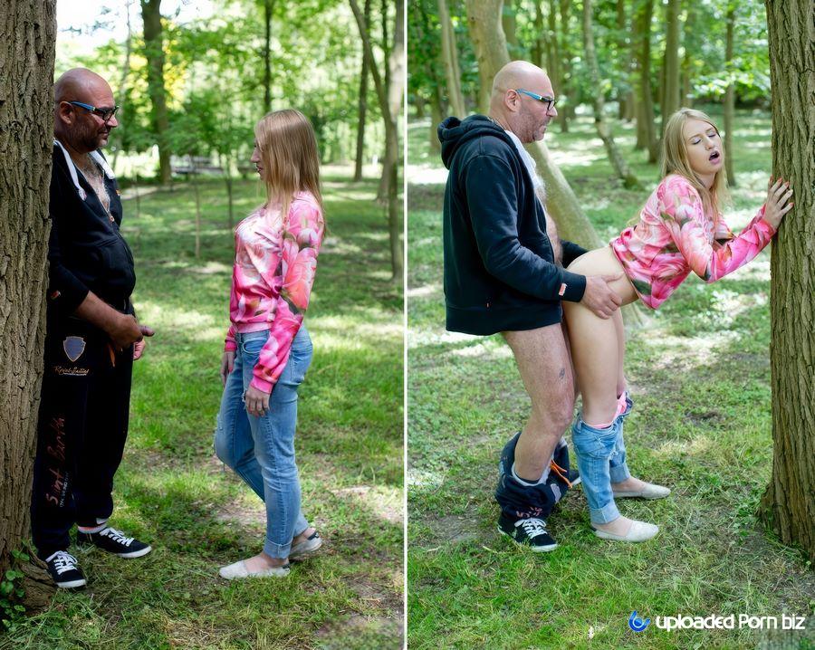 Sabrina Blanc Old Pervert Exhibitionist Fucks Young Girl in Public Park FullHD 1080p