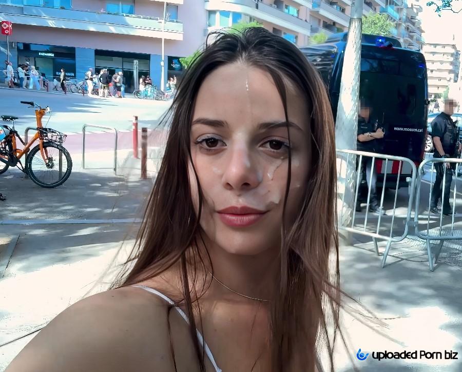 Kink LoversX Spanish Girl Got a Facial and Walked Through the City Like Nothing Happened FullHD 1080p