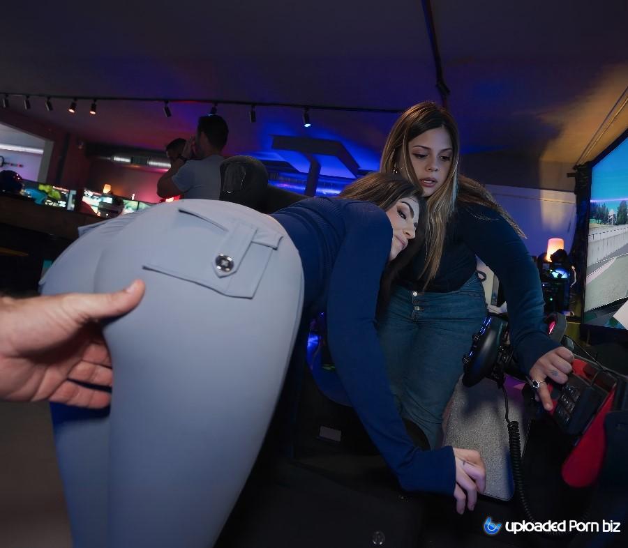 Kay Rhea Couple Fucks in a Public Arcade 
